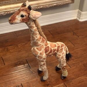 Plush Giraffe Toy - Brown and Cream